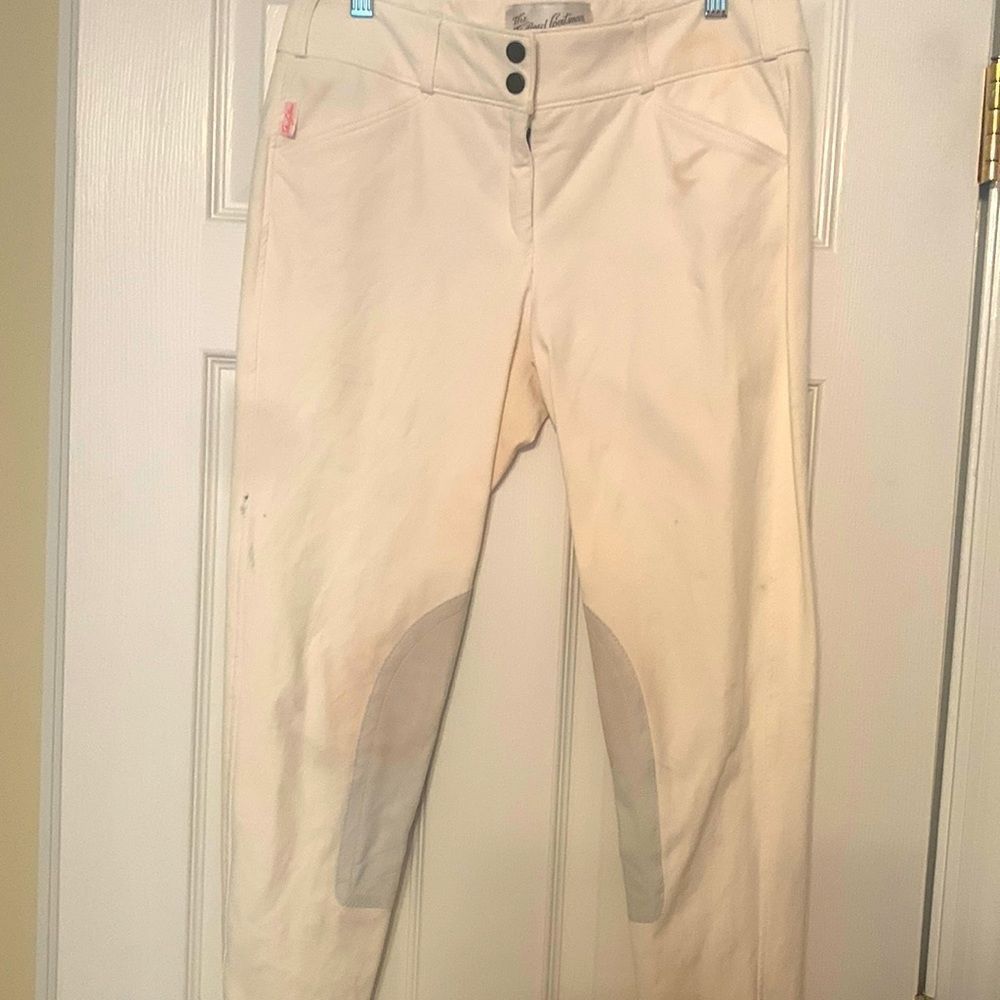 White Tailored Sportsman Knee Patch Breeches